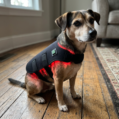 Lysterapi vest til hund eller kat - Infrarød, 10W, med batteri, 52 x 30 cm