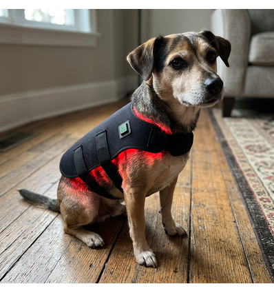 Lysterapi vest til hund eller kat - Infrarød, 10W, med batteri, 52 x 30 cm