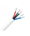 100m RGBW kabel, hvid rund - 5x0,35mm², 12V-24V til LED strip
