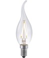 E14 1,5W dæmpbar LED kronepære med tip - C35, 140lm, 2500K, klart glas, filament