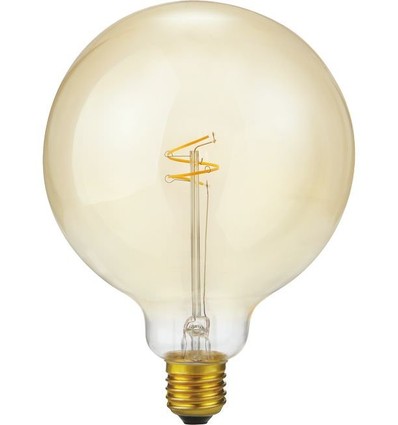 E27 4,2W Slim Flex Filament G125 - 470lm, dæmpbar, 2200K, gyldent glas