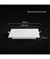 LED indbygningspanel, 18W - 3-i-1 CCT, Hul: 19,5x19,5cm, Cree chip, 6 års garanti