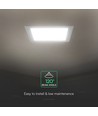 18W kvadratisk LED indbygningspanel - CCT, Backlit, CREE chip, 6 års garanti