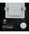 LED indbygningspanel, 18W - 3-i-1 CCT, Hul: 19,5x19,5cm, Cree chip, 6 års garanti