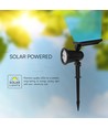 1,54W Solcelle havespot med spyd - 5,5V, IP54, 3000K, 2200mAh batteri