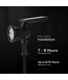 1,54W Solcelle havespot med spyd - 5,5V, IP54, 3000K, 2200mAh batteri