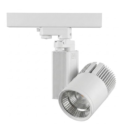 Outlet: 25W LED skinnespot - 3-faset, 3000K, RA90, hvid