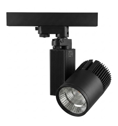 Outlet: 35W LED skinnespot - 3-faset, sort, Til kød (Pink+3000K)
