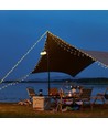 Opladelig camping LED lanterne med 10m lyskæde - Hvid, IP64 udendørs