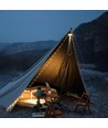 Opladelig camping LED lanterne med lyskæde - Hvid, IP64 udendørs