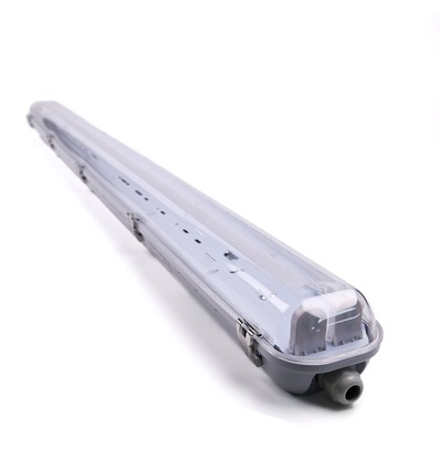 120cm Industri armatur - Til 2x 120cm T8 LED rør, IP65 vandtæt, Gennemfortrådet