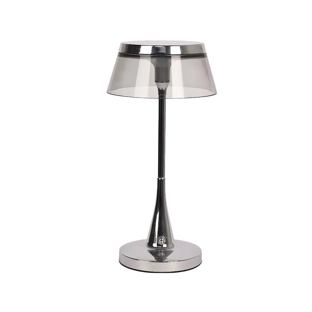 Opladelig LED bordlampe - Sølv, touch dæmpbar, CCT, IP54 - Dæmpbar : Dæmpbar, Kulør : CCT (Varm til Kold Hvid)