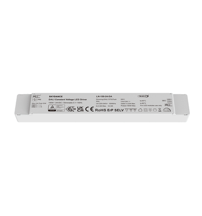150W / 24V DC dæmpbar strømforsyning - 6.25A, IP20, DALI interface + push dim, flicker free