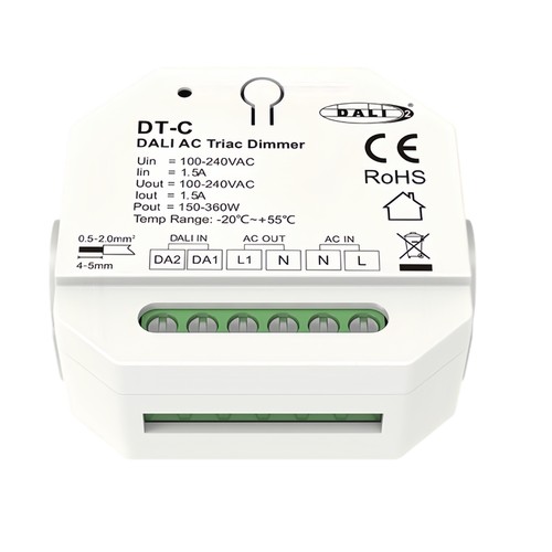 LEDlife DALI indbygningsdæmper - DALI, push-dim, 200W LED dæmper, til indbygning