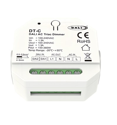 LEDlife DALI indbygningsdæmper - DALI, push-dim, 200W LED dæmper, til indbygning