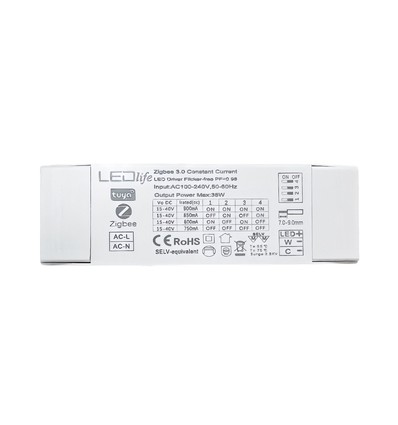 36W / 750-900mA CCT driver til LED panel - 15-40V, Zigbee, Hue kompatibel, CCT justerbar