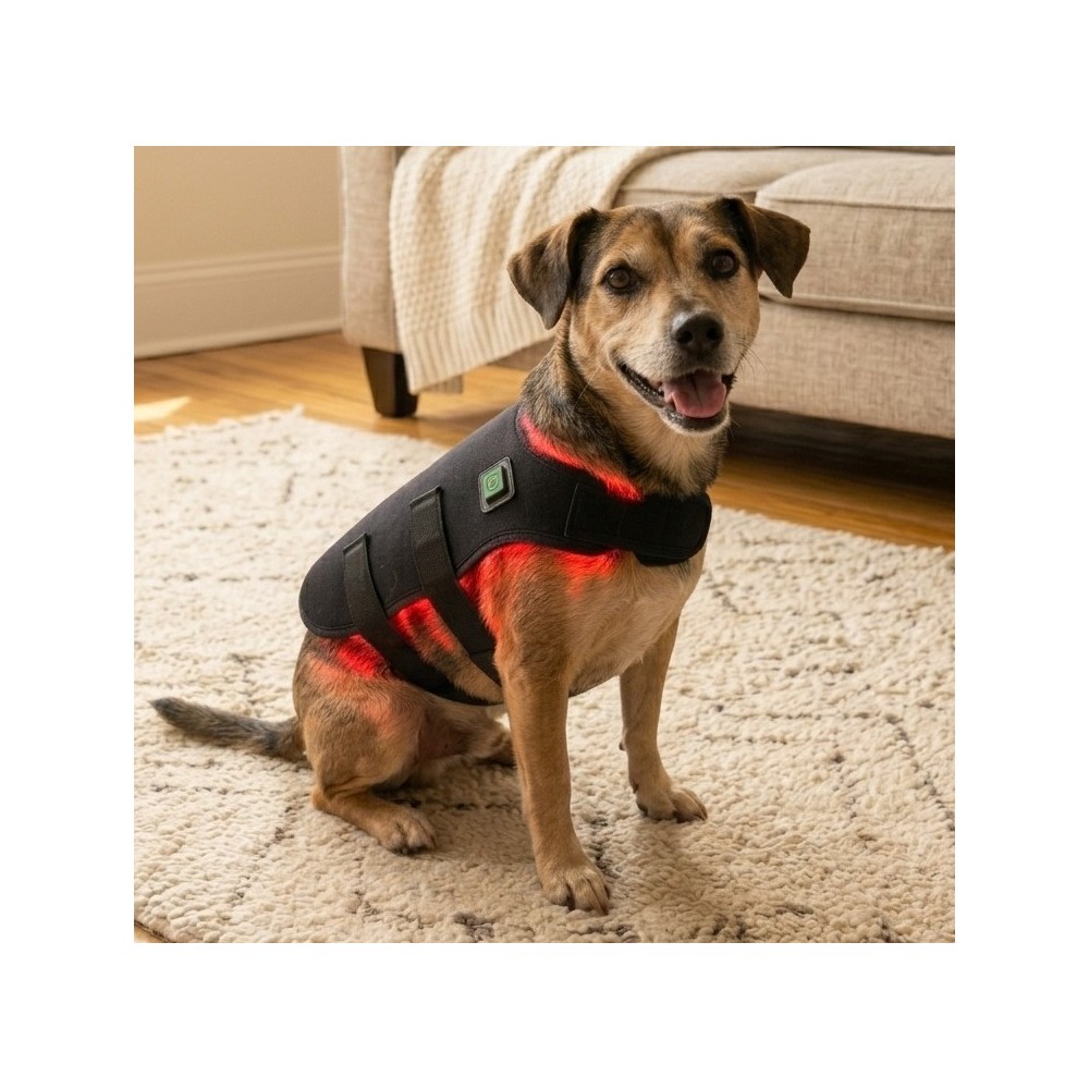 Lysterapi vest til hund eller kat - Infrarød, 10W, med batteri, 52 x 30 cm