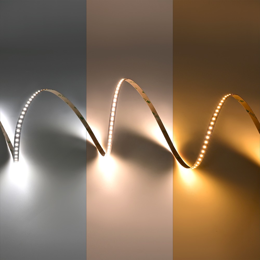 20m 7W/m CCT LED strip RA95 - 24V DC, IP20, 288 LED pr. meter - Kulør : CCT (Varm til Kold Hvid)