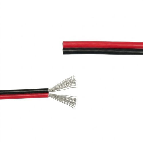 5m Kabel rød/sort - 2x0,35mm², 12V-24V, til LED strip