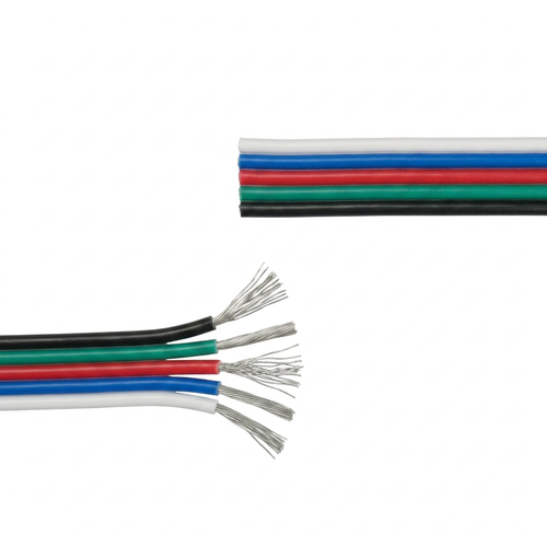 20m RGBW Kabel - 5x0,35mm², 12V-24V, til LED strip