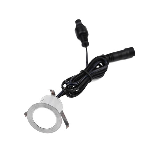 10 stk. nedgravningsspot med timer/sensor - 0,5W, rund, rustfrit stål, inkl. strømforsyning