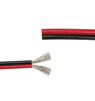 20m 1,2mm² kabel rød/sort - 2-ledet (16AWG), 12V-24V, til LED strip