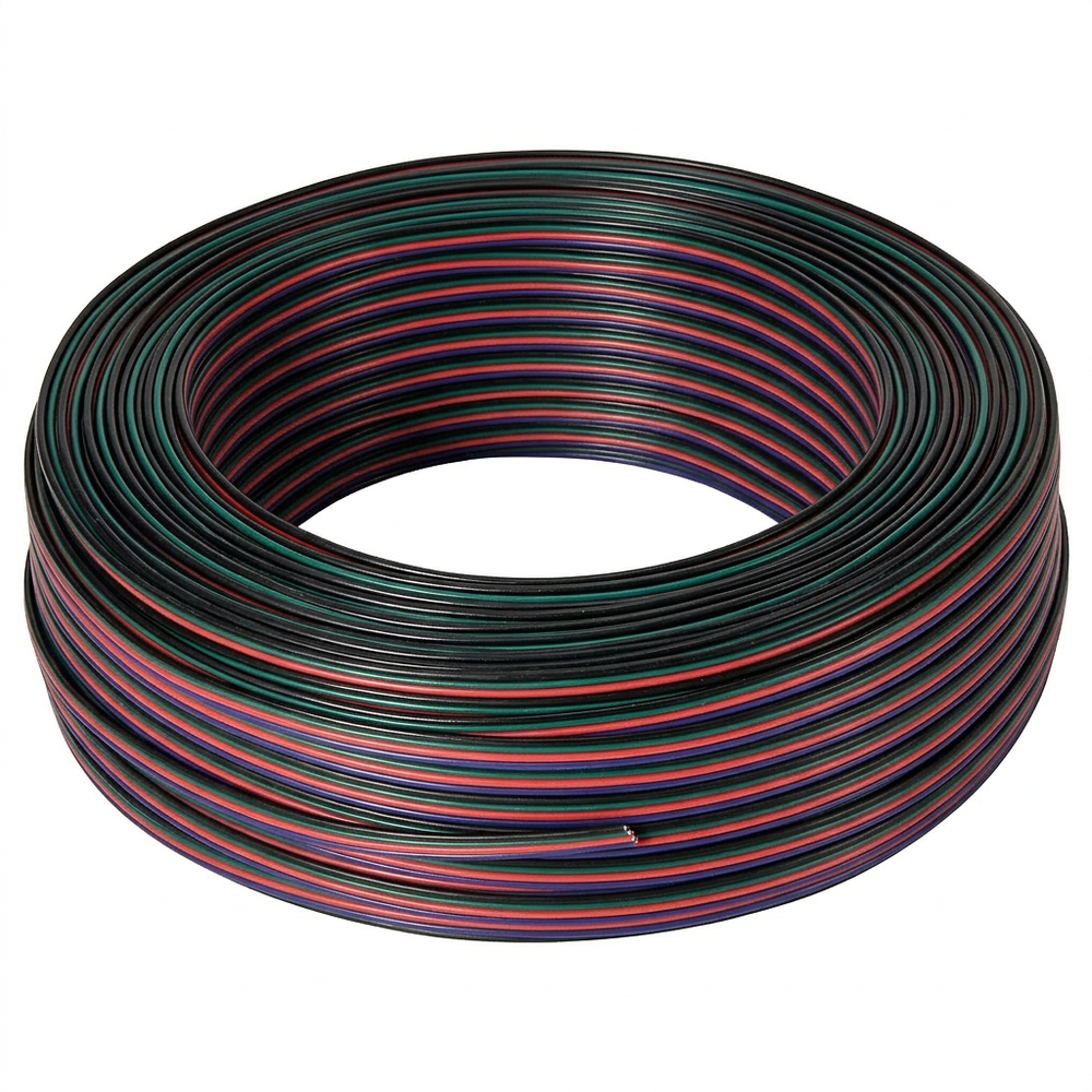 100m 1,2mm ² RGB kabel - 4-ledet (16AWG), 12V-24V til LED strip