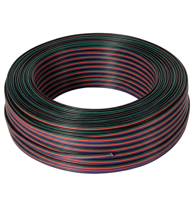 100m 1,2mm² RGB kabel - 4-ledet (16AWG), 12V-24V til LED strip