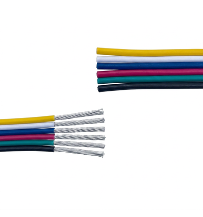 10m 1,2mm² RGBCCT kabel - 6-ledet (16AWG), 12V-24V til LED strip