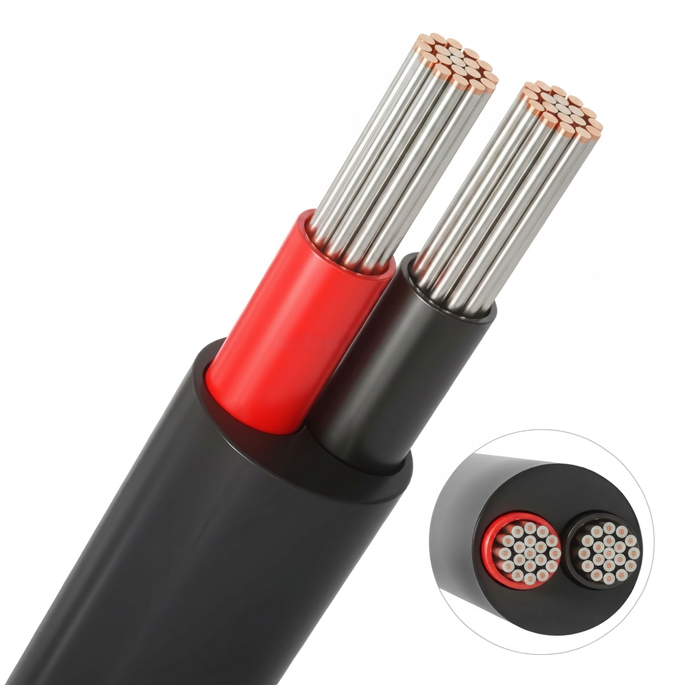 5m Kabel rød/sort, sort rund - 2x0,35mm², 12V-24V, til LED strip billede