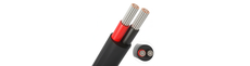 5m Kabel rød/sort, sort rund - 2x0,35mm², 12V-24V, til LED strip