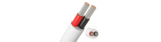20m Kabel rød/sort, hvid rund - 2x0,35mm², 12V-24V, til LED strip