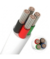 5m RGB kabel, hvid rund - 4x0,35mm², 12V-24V til LED strip