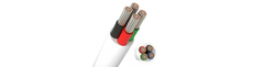 10m RGB kabel, hvid rund - 4x0,35mm², 12V-24V til LED strip