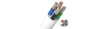 10m RGBW kabel, hvid rund - 5x0,35mm², 12V-24V til LED strip