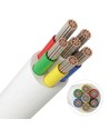 100m RGB+CCT kabel, hvid rund - 6x0,35mm², 12V-24V til LED strip