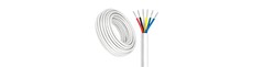 100m RGB+CCT kabel, hvid rund - 6x0,35mm², 12V-24V til LED strip