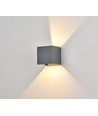 6W Dæmpbar CUBIC PRO væglampe - IP65, antracit grå, sløjfbar, justerbar, firkantet, op/ned, inde / ude, inkl. lyskilde
