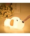 MOCHI Hundehvalp natlampe i blød silikone - genopladelig, varm/neutral hvid
