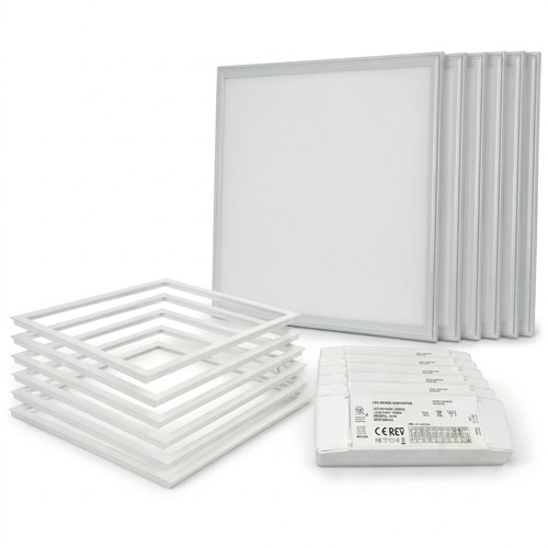 6 stk. Troldtekt panel + ramme - 60x60, dæmpbar driver