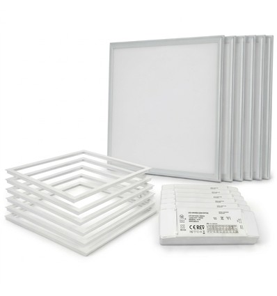 6 stk. Troldtekt panel + ramme - 60x60, dæmpbar driver