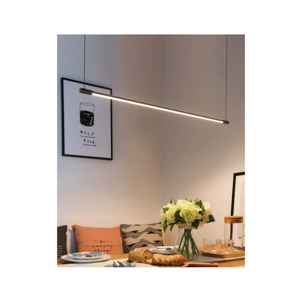 86cm dæmpbar spisebordslampe - Hvid, 11W LED, inkl. wireophæng - Dæmpbar : Dæmpbar, Kulør : Varm