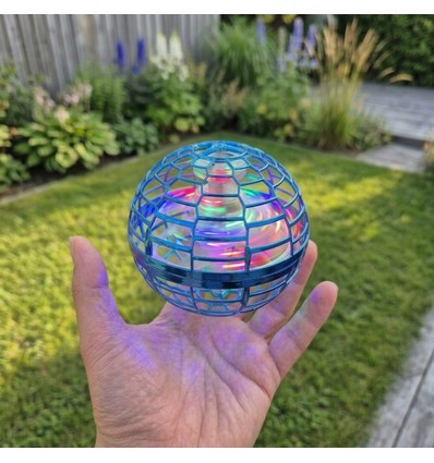 Hover Orb flyvende bold med RGB lys - Ø9,5 cm, blå, perfekt til børn og barnlige sjæle