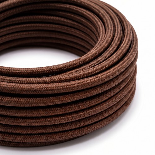 5m Stofledning 2x0.75 mm², tekstil - 230V, Kaffefarvet