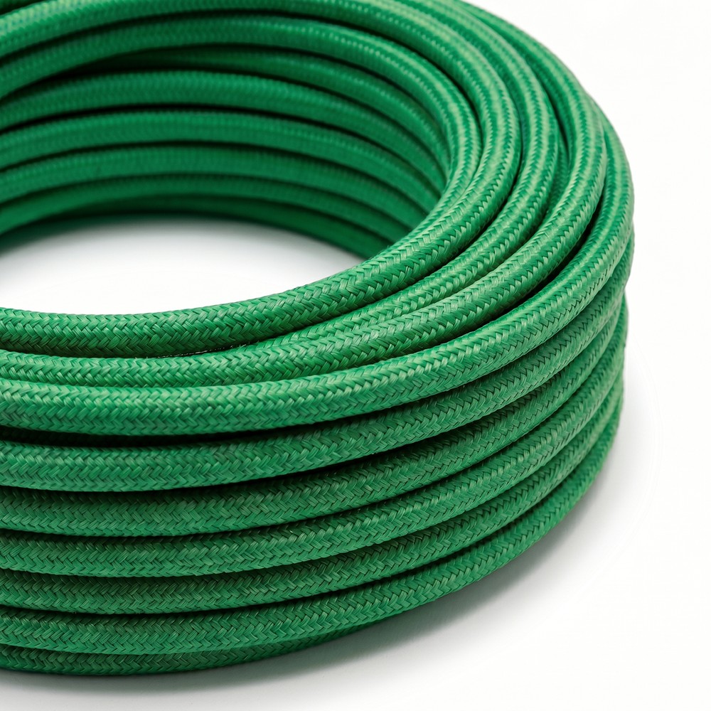 5m Stofledning 2x0.75 mm², tekstil - 230V, Mørkegrøn billede