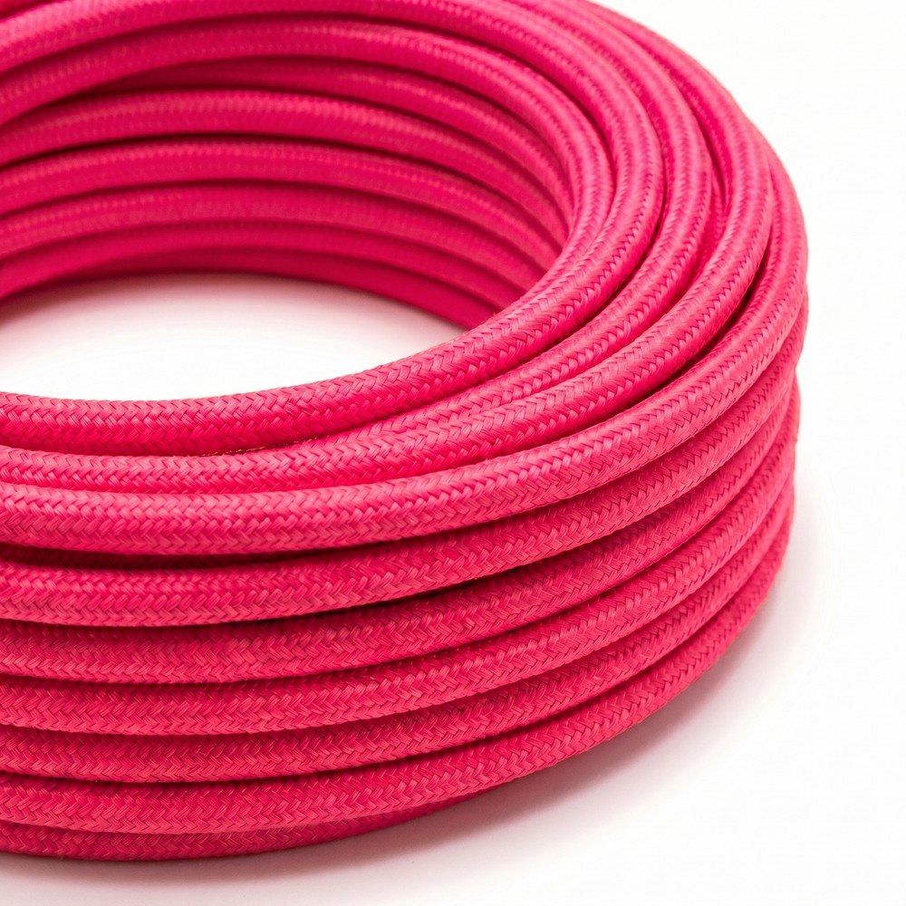 5m Stofledning 2x0.75 mm², tekstil - 230V, Roserød billede