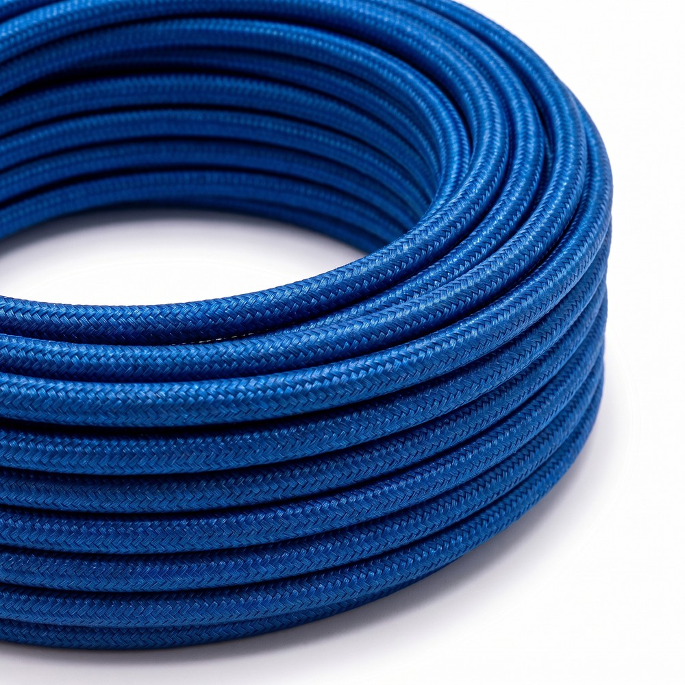 5m Stofledning 2x0.75 mm², tekstil - 230V, Blå billede