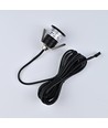 Sauna downlight sort - 24V DC, RA93, 1,1W, 3m ledning, Hul: Ø3 cm, Mål: Ø3,5 cm