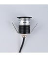 Sauna downlight sort - 24V DC, RA93, 1,1W, 3m ledning, Hul: Ø3 cm, Mål: Ø3,5 cm