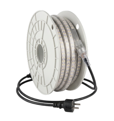 25m LEDlife arbejdslys LED strip på tromle - 230V, IP67, 180 LED/m, 11W/m, 1100 lm/m